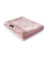 Kocyk ażurowy Daisy - pudrowy róż 80x100 cm Lullalove