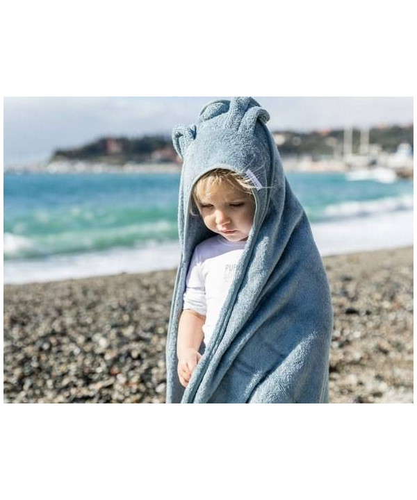 Ręcznik bambusowy z kapturkiem Niebieski 100x100cm BAMBOOM