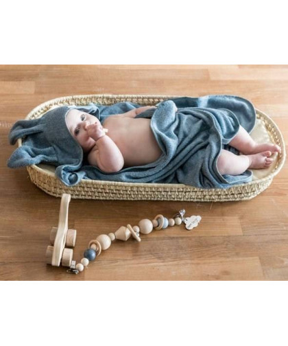 Ręcznik bambusowy z kapturkiem Niebieski 100x100cm BAMBOOM