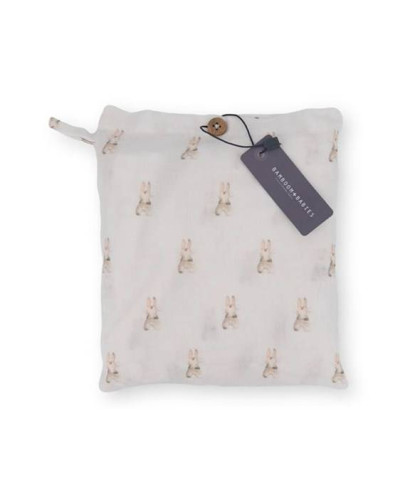 Otulacz bambusowy muślinowy 120x120 Króliczki BAMBOOM