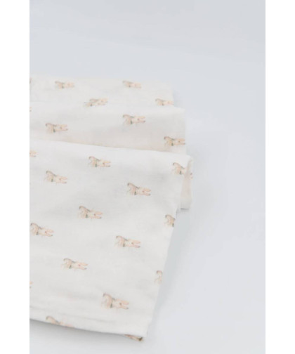 Otulacz bambusowy muślinowy 120x120 Króliczki BAMBOOM