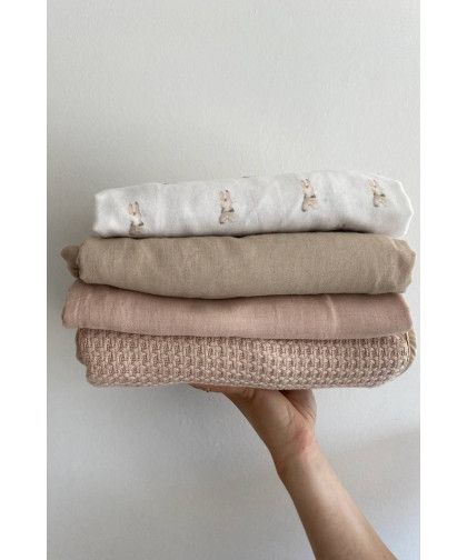 Otulacz bambusowy muślinowy 120x120 Króliczki BAMBOOM