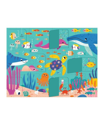 Puzzle z okienkami Przyjęcie w oceanie 12el 2+ Mudpuppy