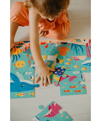 Puzzle z okienkami Przyjęcie w oceanie 12el 2+ Mudpuppy