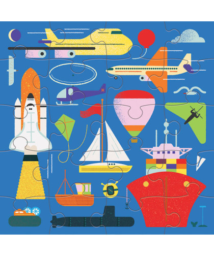 Puzzle magnetyczne 2w1 Środki transportu 4+ Mudpuppy