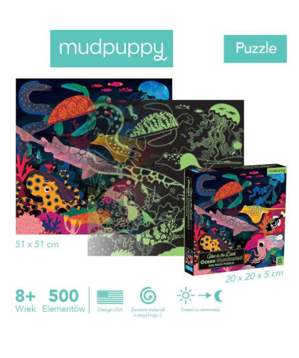 Puzzle rodzinne świecące w ciemności Ocean 8+ Mudpuppy