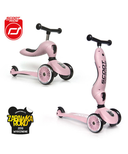Scootandride Highwaykick 1 2w1 Jeździk i Hulajnoga Rose