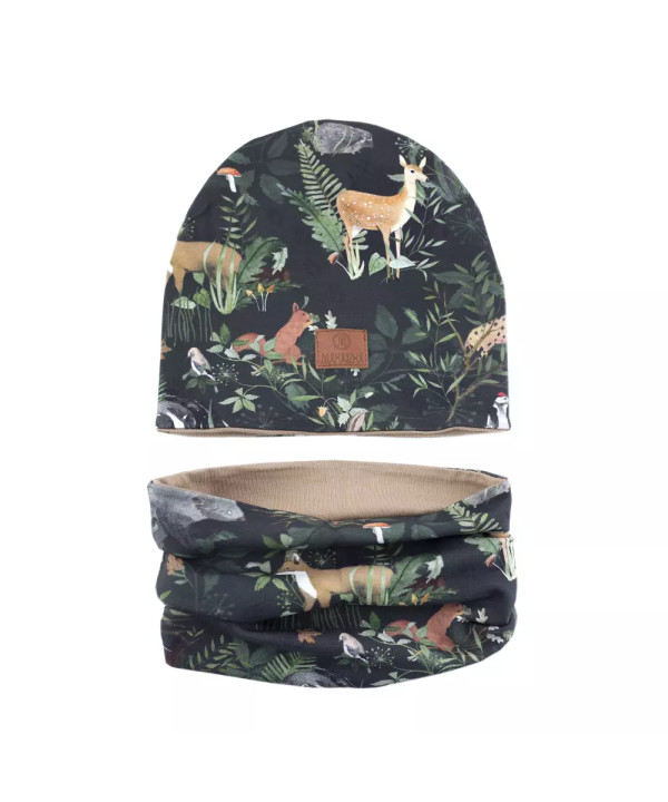 Komplet czapka z kominem — Woodland Makaszka