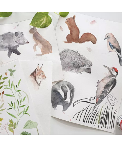 Komplet czapka z kominem — Woodland Makaszka