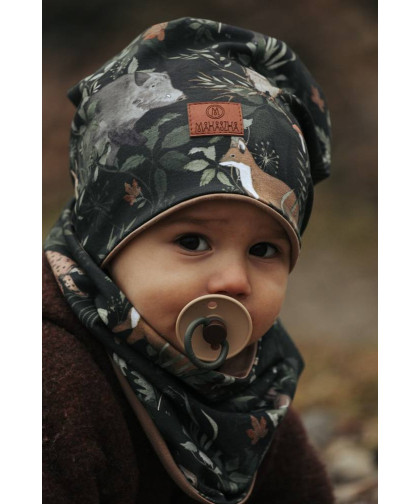 Komplet czapka z kominem — Woodland Makaszka