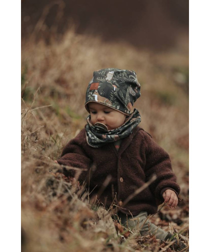 Komplet czapka z kominem — Woodland Makaszka