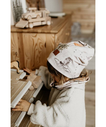 Komplet czapka z kominem — Woodland Makaszka