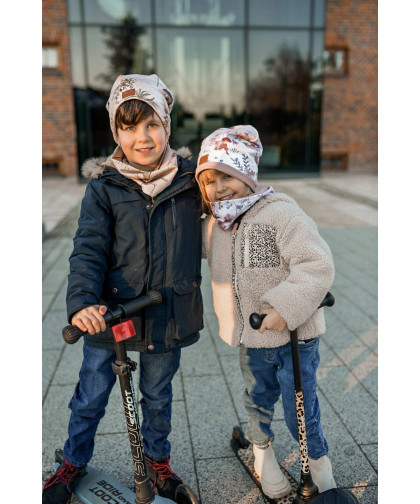 Komplet czapka z kominem — Woodland Makaszka