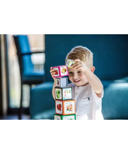 Piramida zabaw edukacyjna wieża klocki Montessori — Owoce i Warzywa