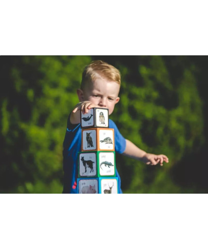 Piramida zabaw edukacyjna wieża klocki Montessori — Zwierzęta