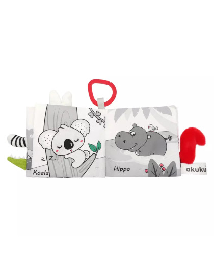 Książeczka sensoryczna z piszczkiem Królestwo zwierząt Akuku