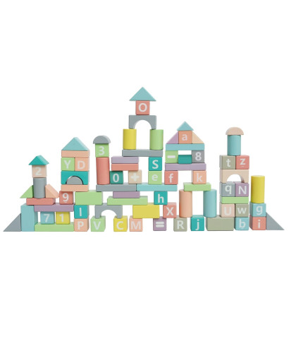 Kolorowe klocki 90 elementów literki cyferki TOOKY TOY