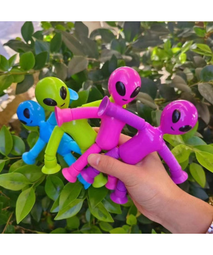 Zabawka do rozciągania niebieski kosmita z przyssawką rozciągliwa