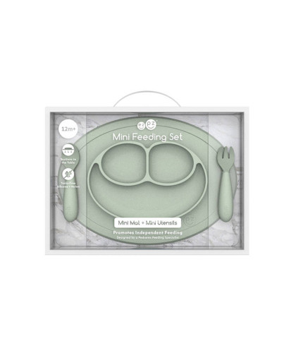 Komplet naczyń silikonowych Mini Feeding Set pastelowa zieleń EZPZ