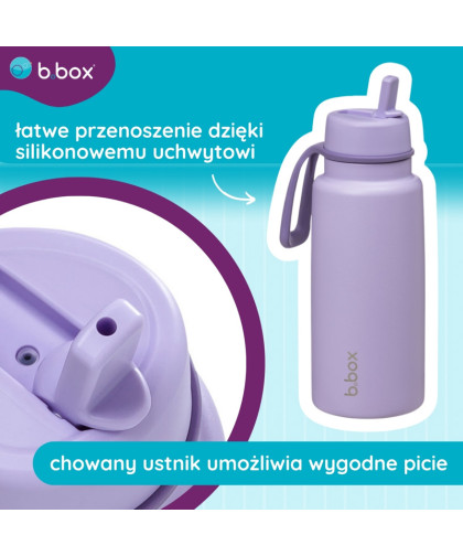 Butelka termiczna ze składanym ustnikiem - termos ze stali nierdzewnej 1l Lilac Love, b.box