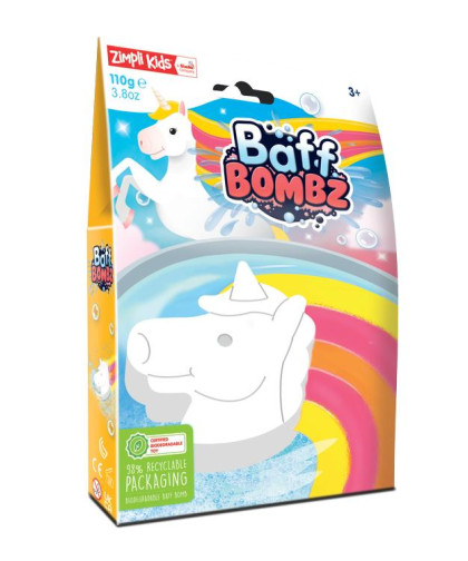 Jednorożec do kąpieli do zabawy zmieniający kolor wody, Rainbow Baff Bombz, 3+, Zimpli Kids