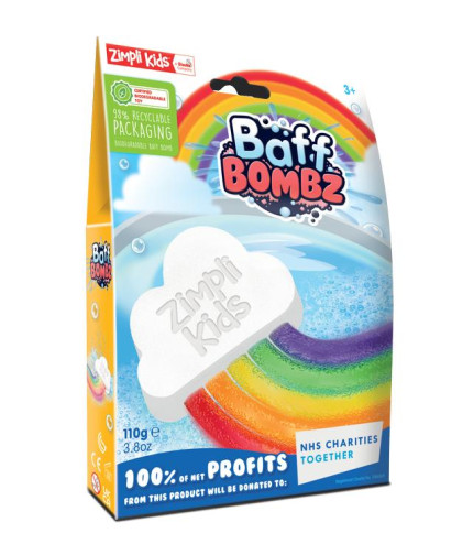 Tęczowa chmurka do kąpieli do zabawy zmieniająca kolor wody, Rainbow Baff Bombz, 3+, Zimpli Kids