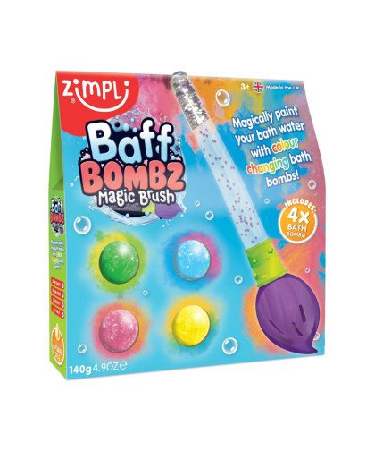 Kule do kąpieli zestaw 4 szt. z pędzlem Baff Bombz Magic Brush 3+, Zimpli Kids