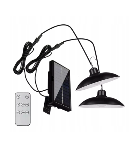 Podwójny żyrandol solarny LED 14,8x6,4 CM lampa wisząca zewnętrzna