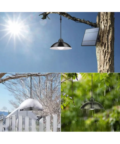 Podwójny żyrandol solarny LED 14,8x6,4 CM lampa wisząca zewnętrzna