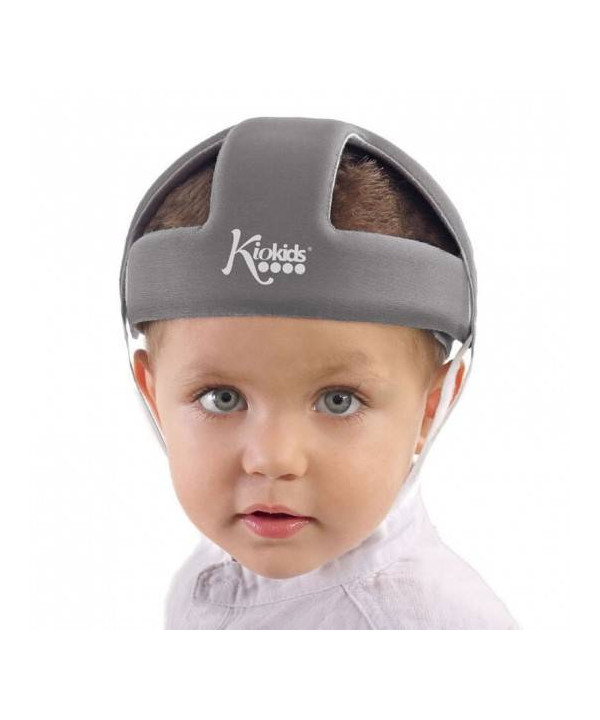 Kask ochronny do nauki chodzenia, szary, KioKids