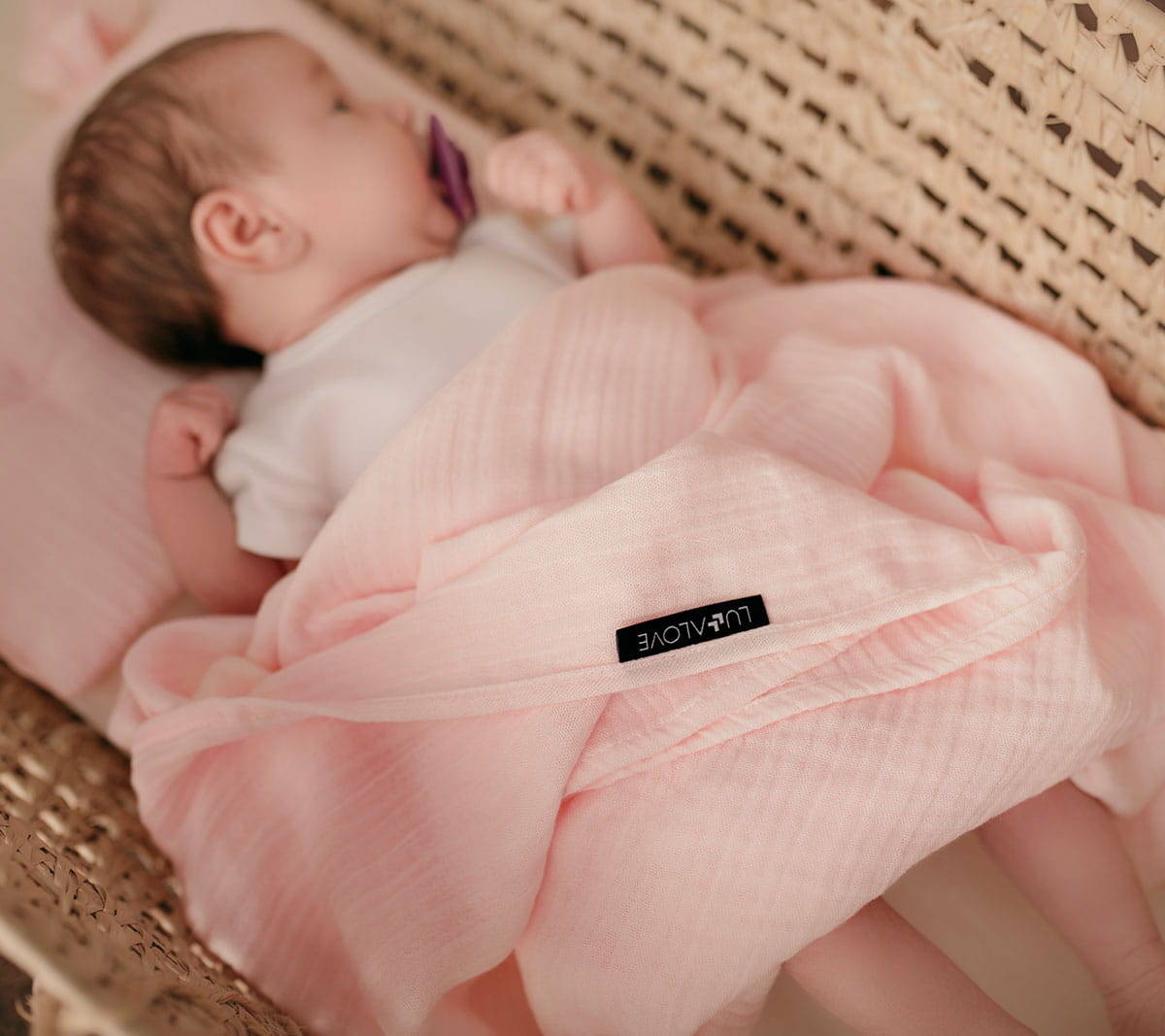 otulacz dla niemowląt różowy kwarc lullalove